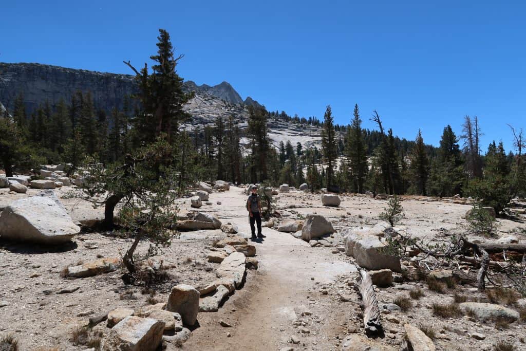 family hike in Yosemite