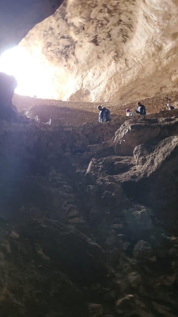 looking up towards the natural entrance